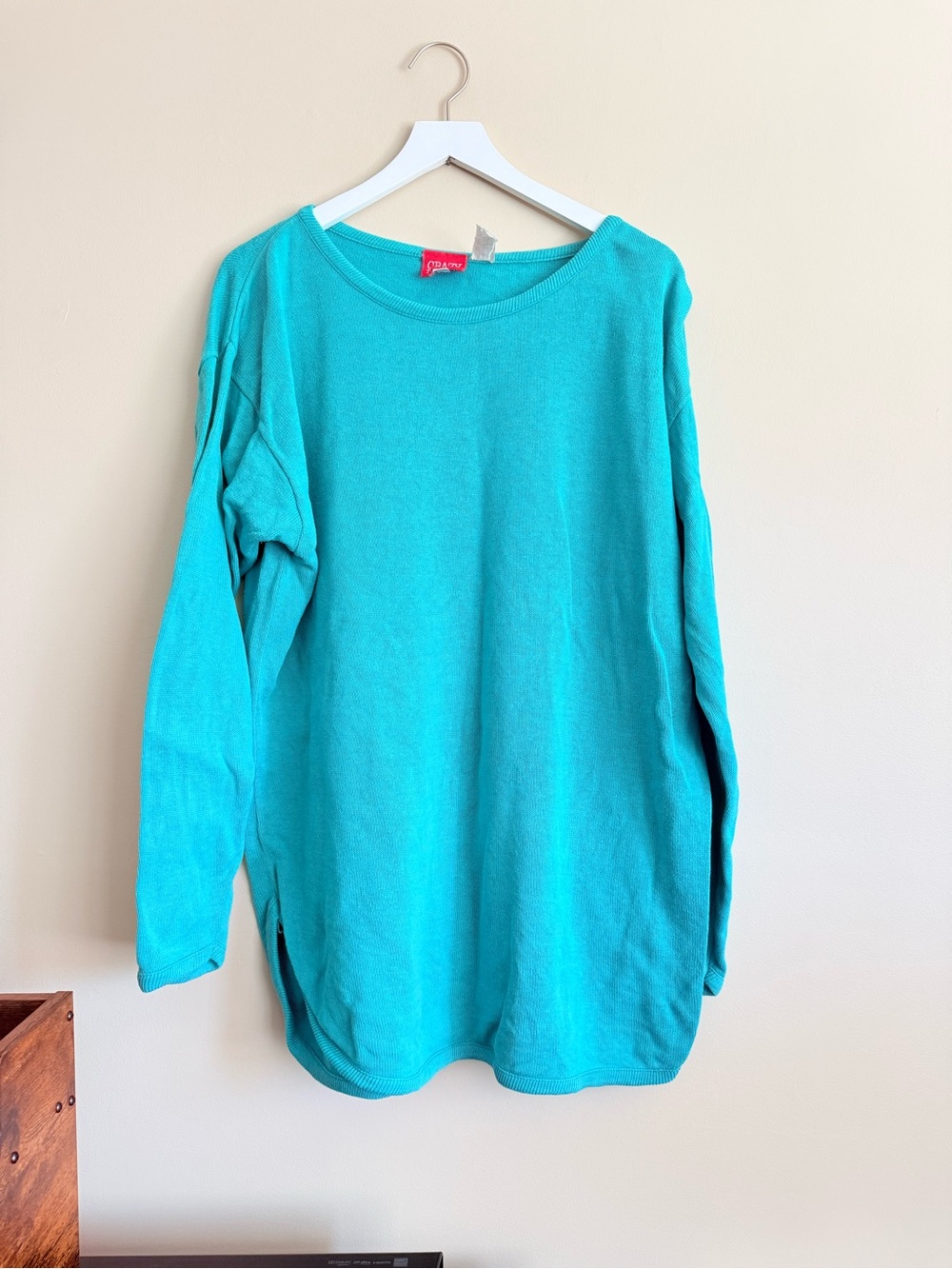 Vintage 80s Crazy Horse Cotton Sweater Large Made In USA